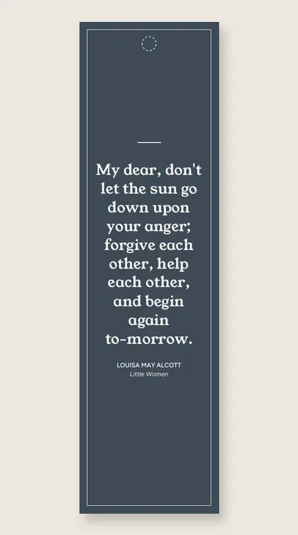 Bookmark with a quote from Little Women