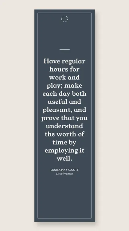 Bookmark with a quote from Little Women