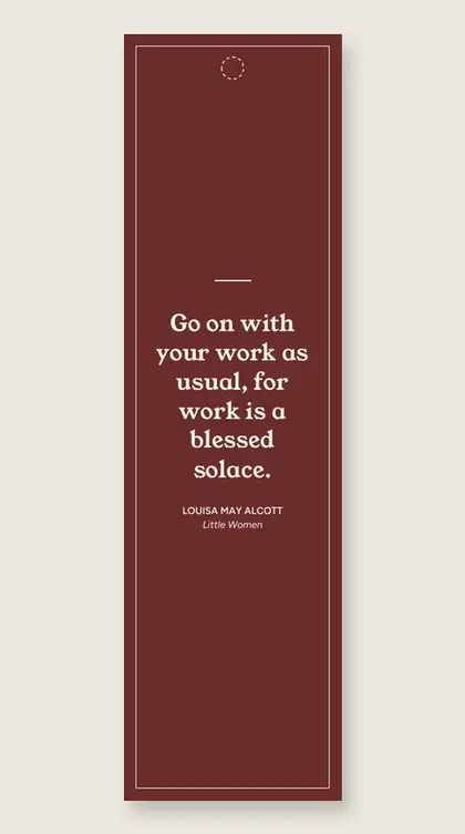 Bookmark with a quote from Little Women