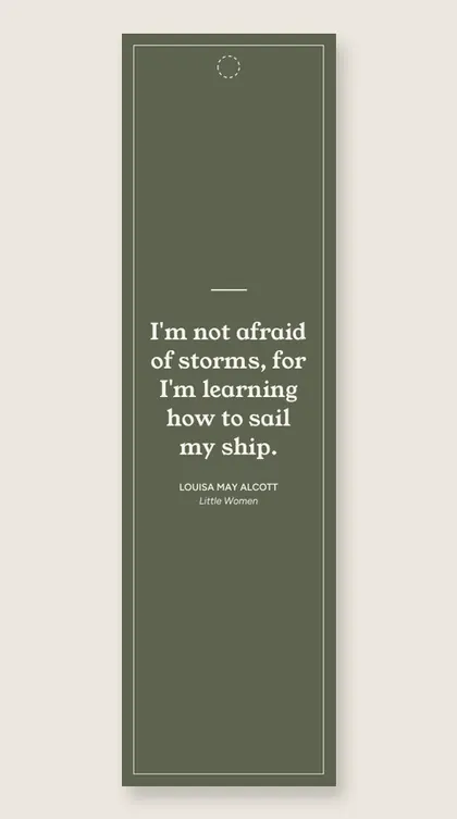 Bookmark with a quote from Little Women