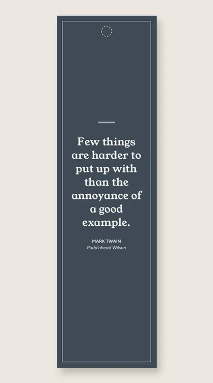 Bookmark with a quote from Pudd'nhead Wilson