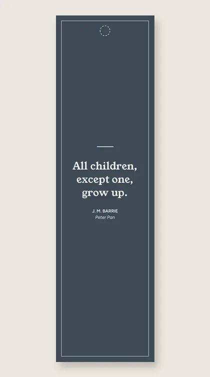 Bookmark with a quote from Peter Pan