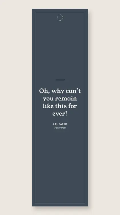 Bookmark with a quote from Peter Pan