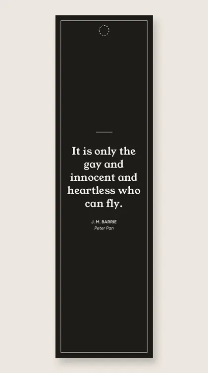 Bookmark with a quote from Peter Pan