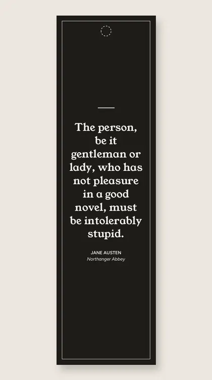 Bookmark with a quote from Northanger Abbey