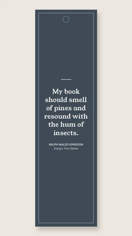 Bookmark with a quote from Essays: First Series