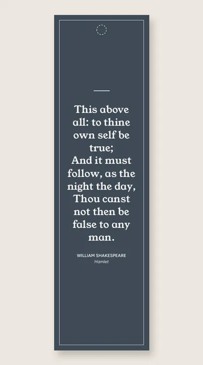 Bookmark with a quote from Hamlet