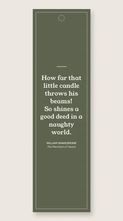 Bookmark with a quote from The Merchant of Venice