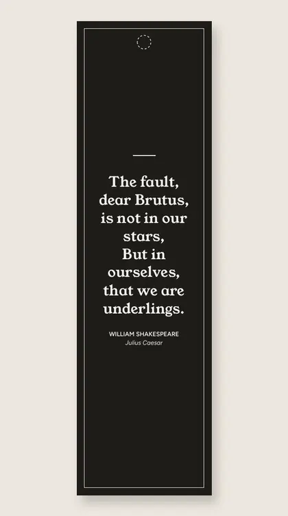 Bookmark with a quote from Julius Caesar