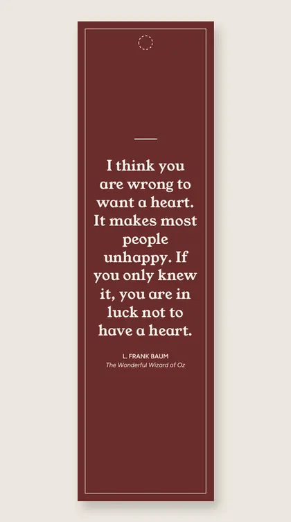 Bookmark with a quote from The Wonderful Wizard of Oz