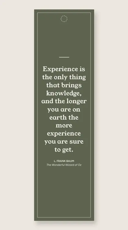 Bookmark with a quote from The Wonderful Wizard of Oz