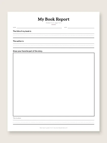 Book Report Template: 3 PDFs