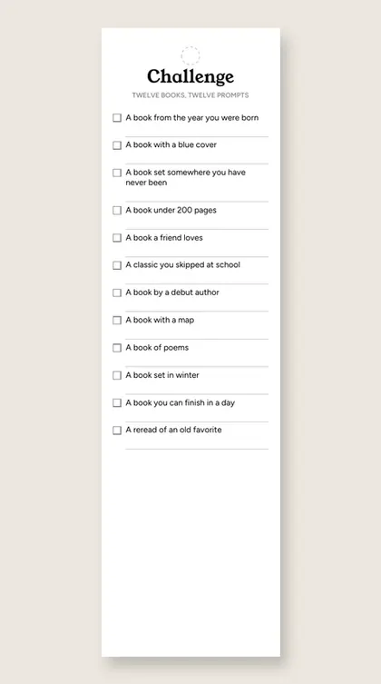Challenge tracker bookmark