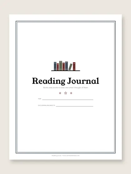 Printable Reading Journal: 1 PDF