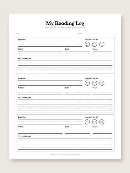 Reading printables
