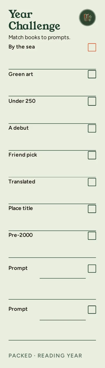 Reading Year, Year Challenge: writable back, Packed layout, 10 rows.