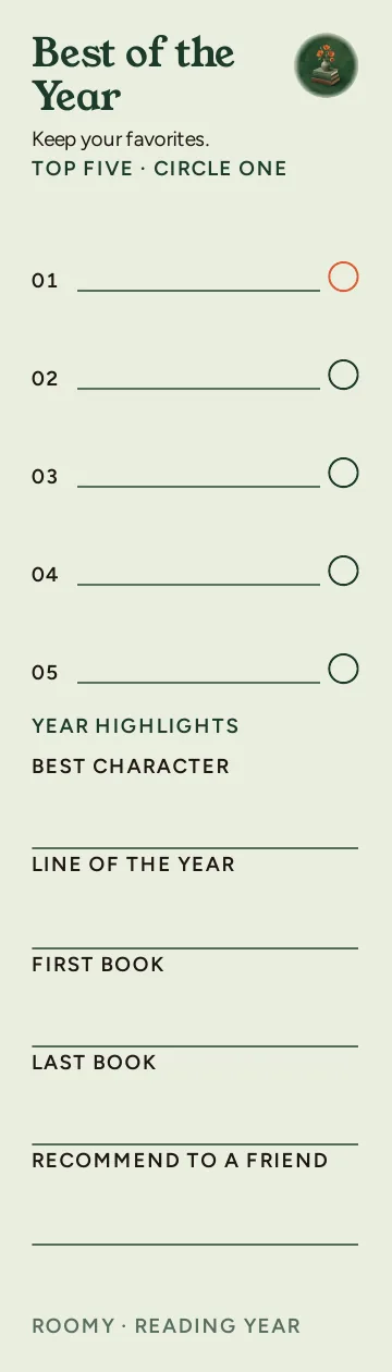 Reading Year, Best of the Year: writable back, Roomy layout, 10 rows.