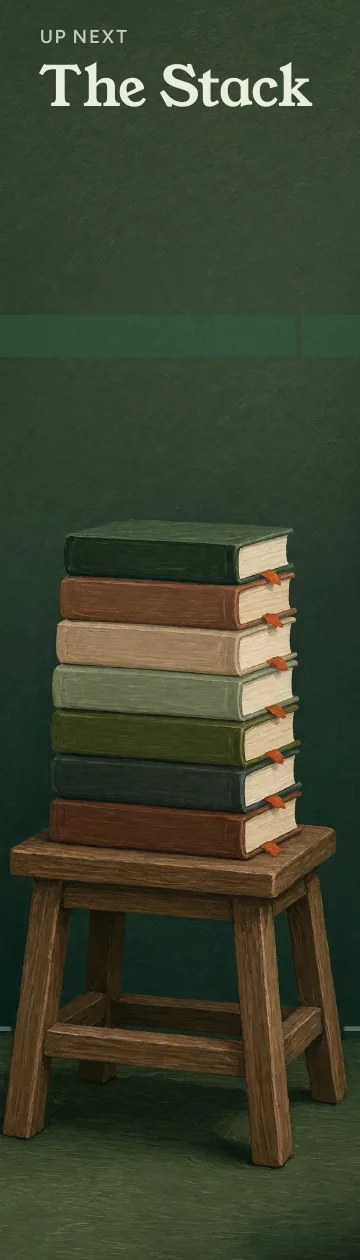 Up Next, The Stack: illustrated front.