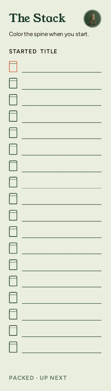 Up Next, The Stack: writable back, Packed layout, 18 rows.
