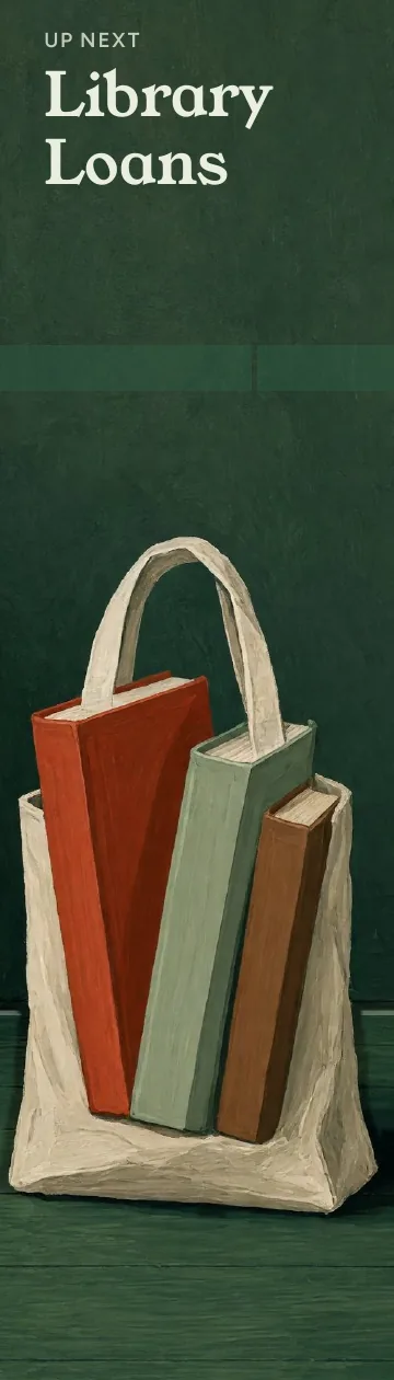 Up Next, Library Loans: illustrated front.